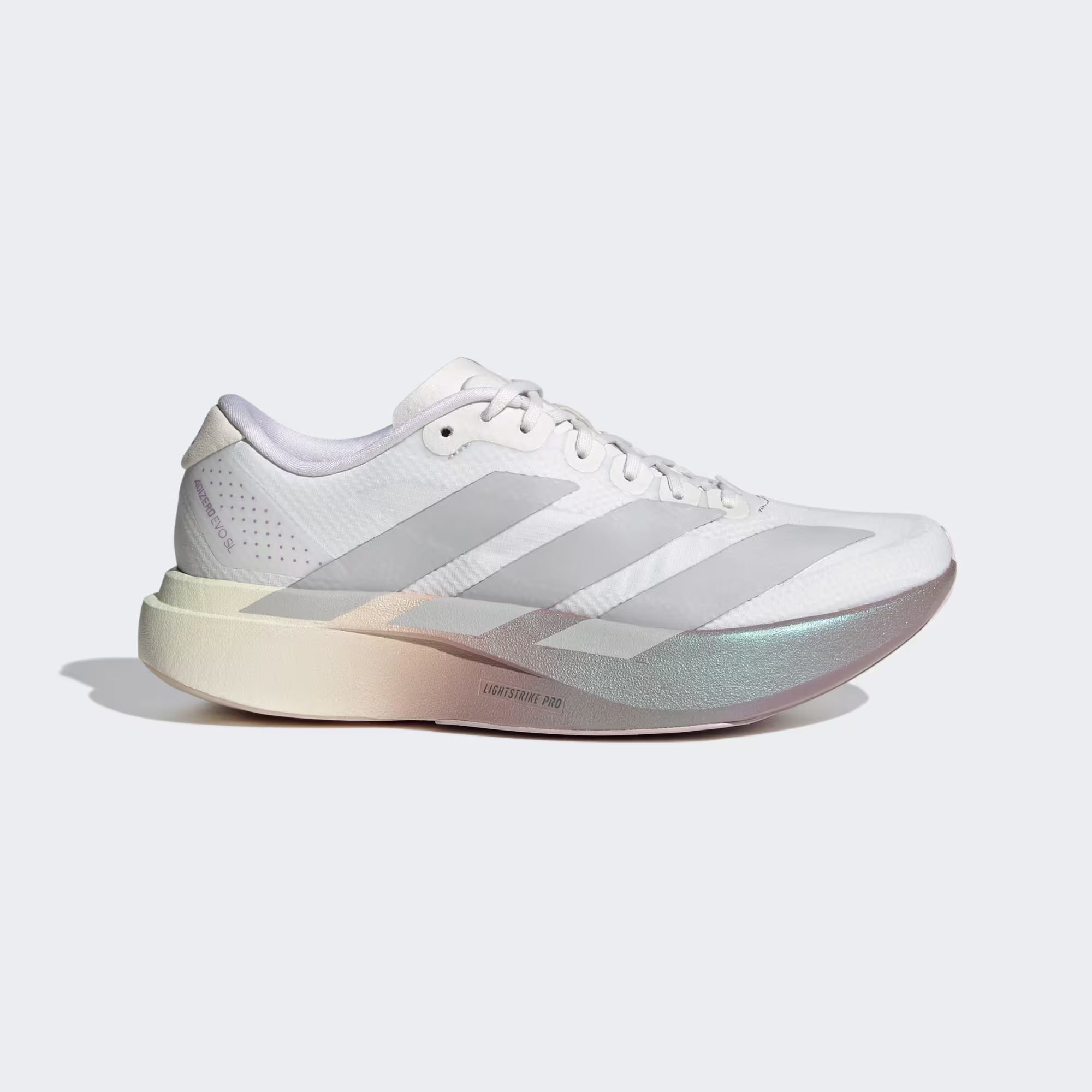Adidas Adizero Woven EVO SL “Crystal White/Grey Two/Matt Purple Met" Women’s Running Shoes