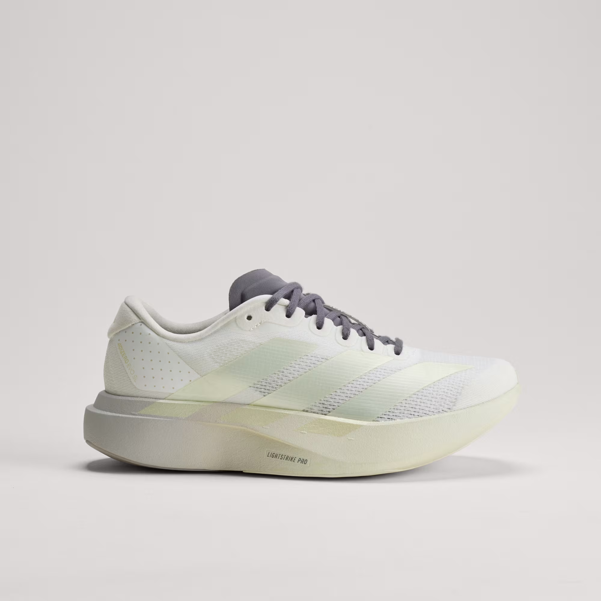 Adidas Adizero EVO SL "Off White/Ice Gold Met/Granite"(KI4794) Women’s Running Shoes