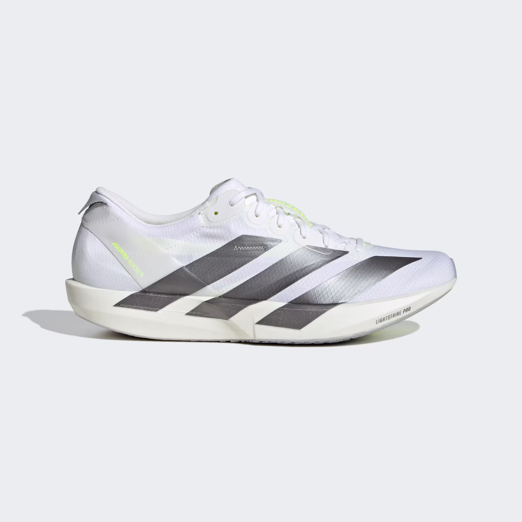 Adidas Adios 9 "Cloud White/Iron Metallic/Solar Yellow" Men's Running Shoes
